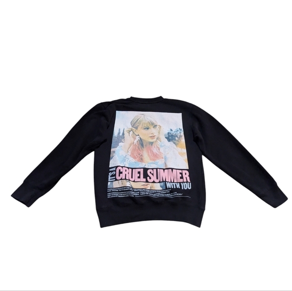 Taylor Swift It's a Cruel Summer With You Long Sleeve Crewneck Lover Black Small - Picture 3 of 8